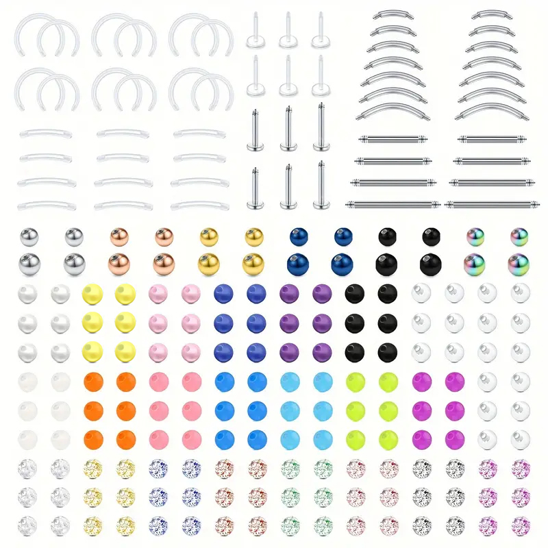 Body Jewelry Replacement Ball - 226 adet 16G Paslanmaz Çelik ve