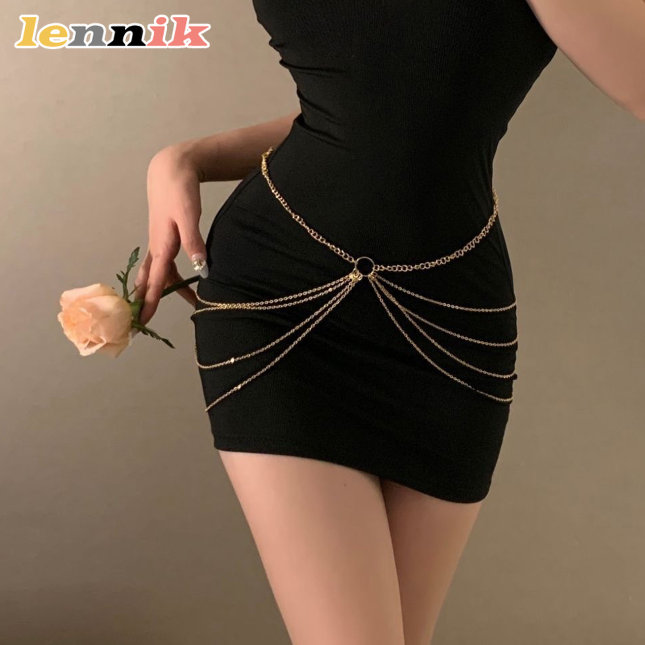 Body Jewelry Outfit - LENNIK Püskül Metal Çok Katmanlı Bel