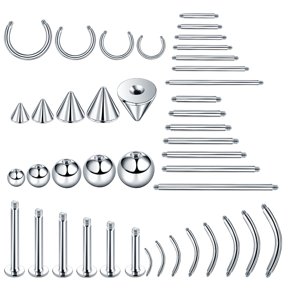 Body Jewelry Replacement Ball - 100 adet/grup Çelik Küpe Halter Meme
