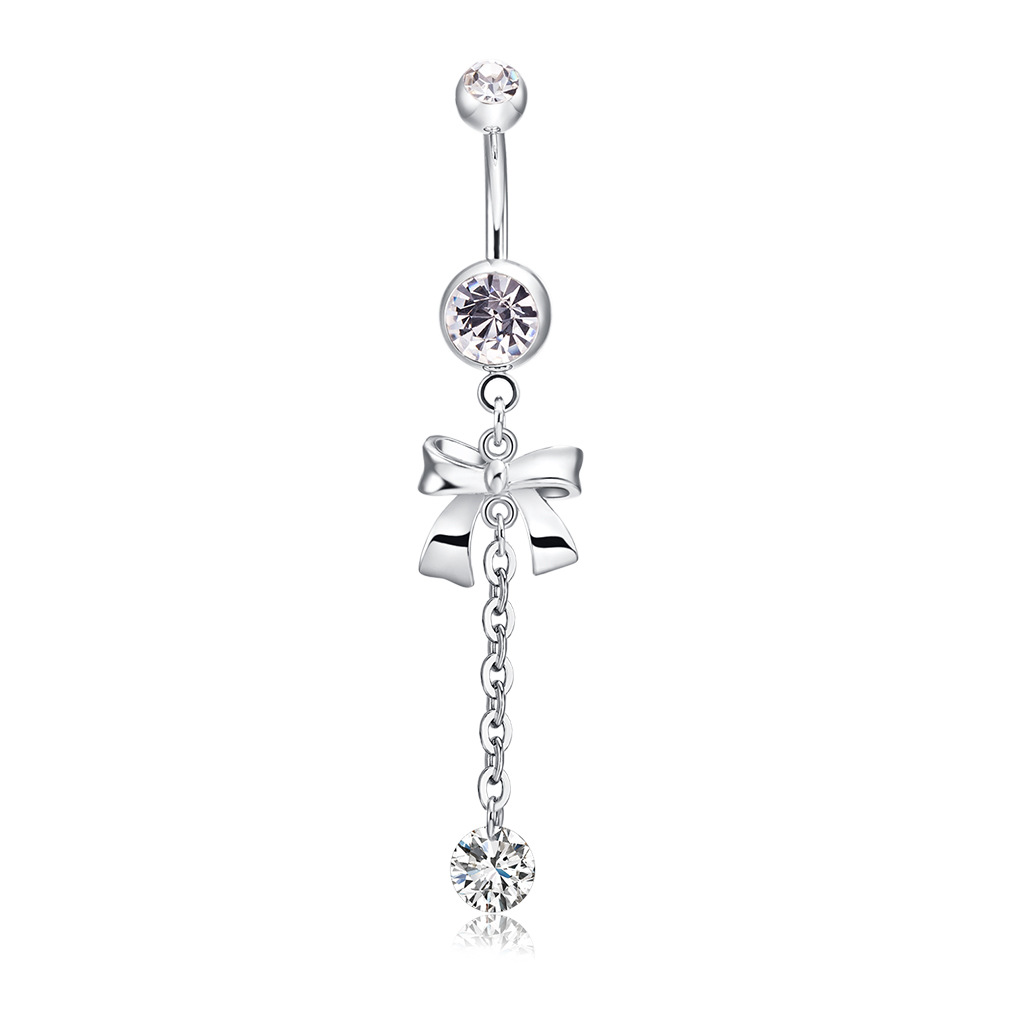 Body Jewelry Internally Threaded - 925 gümüş sterlini Belly Button temizle