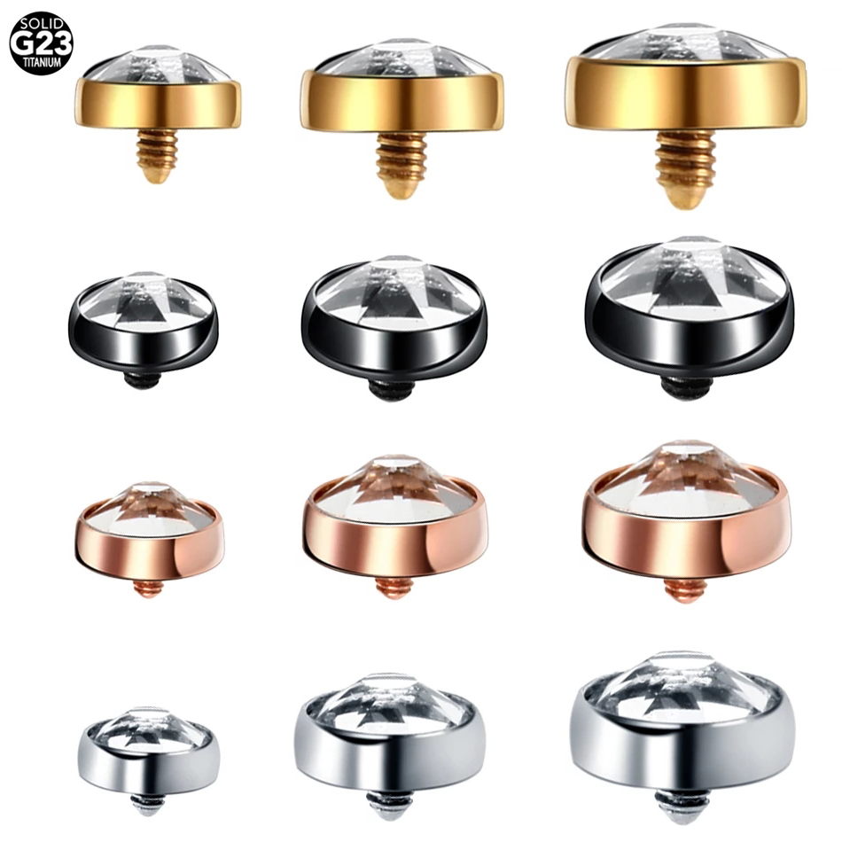 Body Jewelry Internally Threaded - 10 adet G23 titanyum mikrodermal Piercing