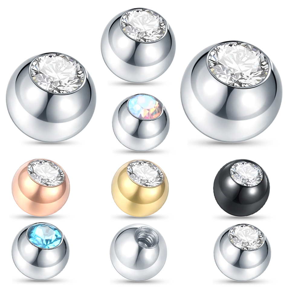 Body Jewelry Replacement Ball - 10 adet paslanmaz çelik vida topları