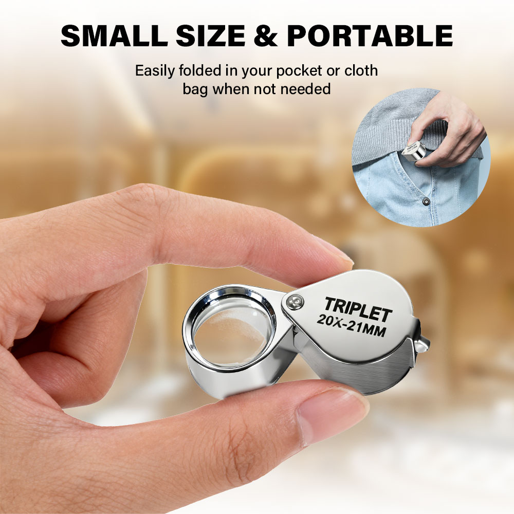 Body Jewelry Websites - Metal Katlanır Tasarımlı 10X-30X Mücevher Büyüteci