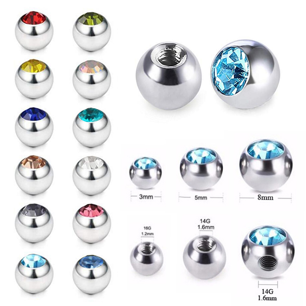 60 adet paslanmaz çelik CZ kri - Body Jewelry Replacement Ball incelemesi ve fiyatı