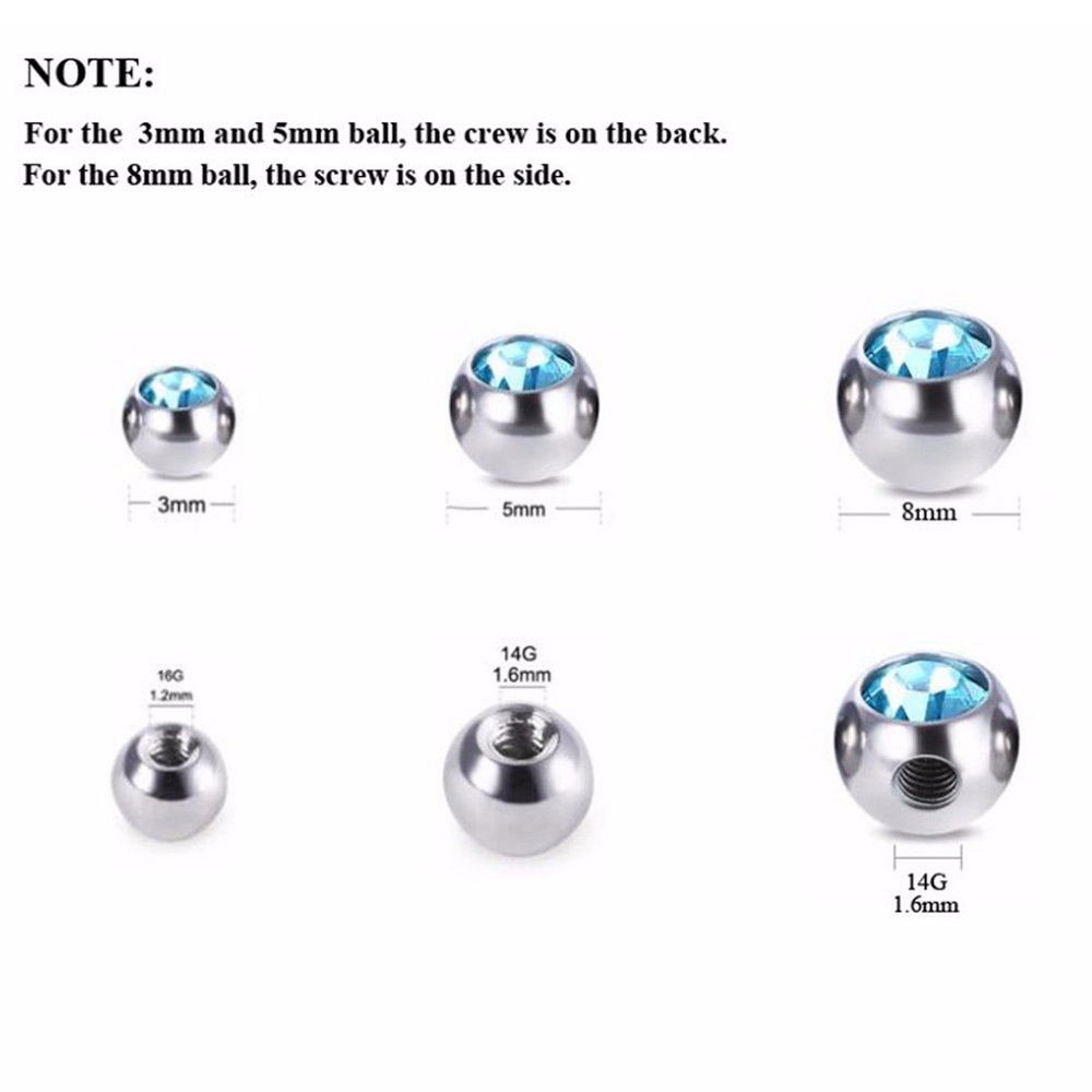 60 adet paslanmaz çelik CZ kri - Body Jewelry Replacement Ball incelemesi ve fiyatı