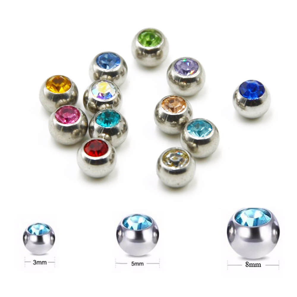60 adet paslanmaz çelik CZ kri - Body Jewelry Replacement Ball incelemesi ve fiyatı