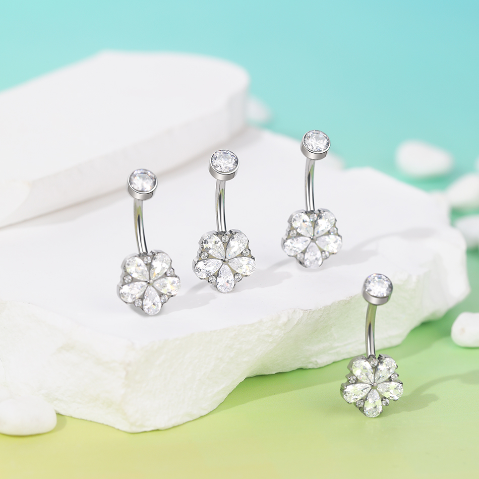 1 adet titanyum zirkon göbek h - Body Jewelry Internally Threaded incelemesi ve fiyatı