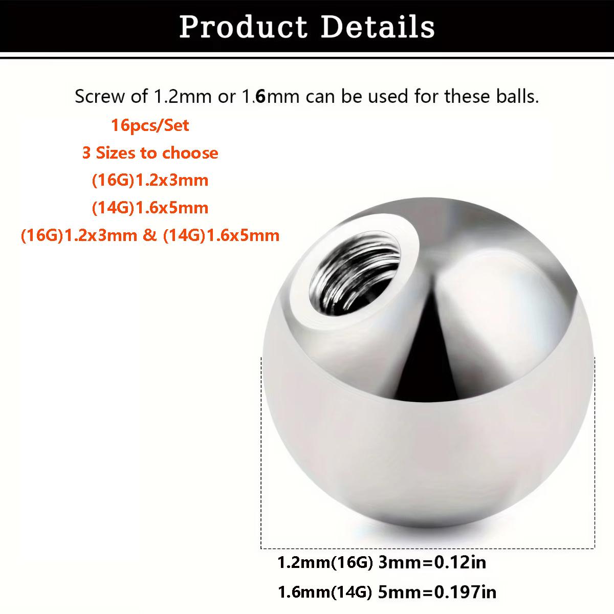 16 adet Karışık Renkler Cerrah - Body Jewelry Replacement Ball incelemesi ve fiyatı