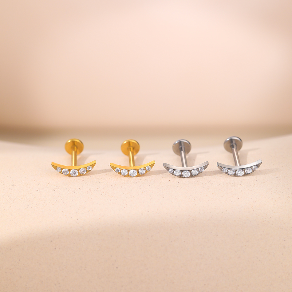1 adet titanyum zirkon kulak T - Body Jewelry Internally Threaded incelemesi ve fiyatı
