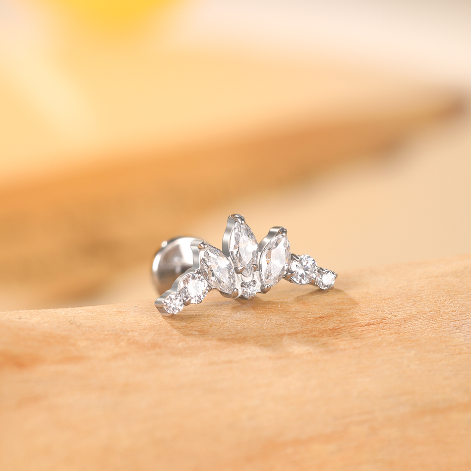 1 adet titanyum zirkonya yunus - Body Jewelry Internally Threaded incelemesi ve fiyatı