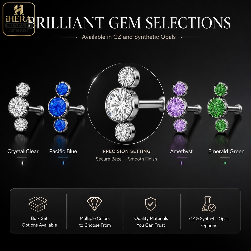 ASTM F136 Titanyum Kavisli Üçl - Body Jewelry Internally Threaded incelemesi ve fiyatı