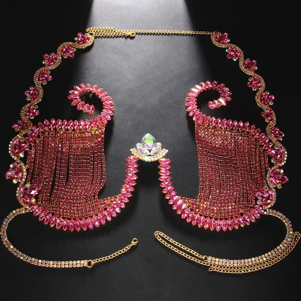 Rave pembe kristal göğüs dirse - Body Jewelry Retainers incelemesi ve fiyatı