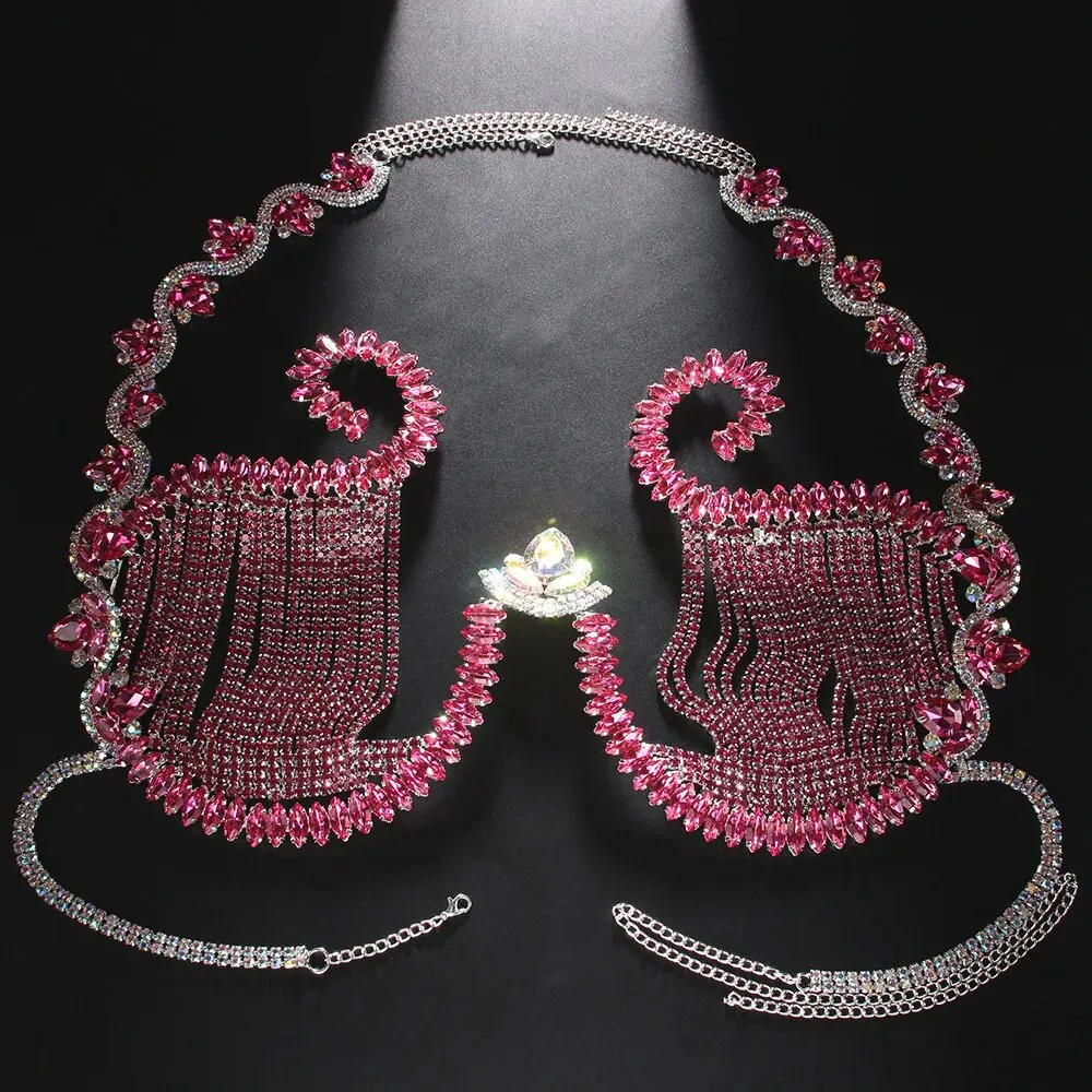 Rave pembe kristal göğüs dirse - Body Jewelry Retainers incelemesi ve fiyatı