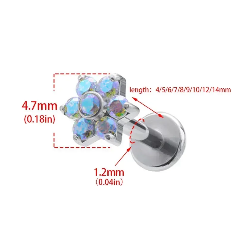 ASTM F136 Titanyum Çiçek Pierc - Body Jewelry Internally Threaded incelemesi ve fiyatı
