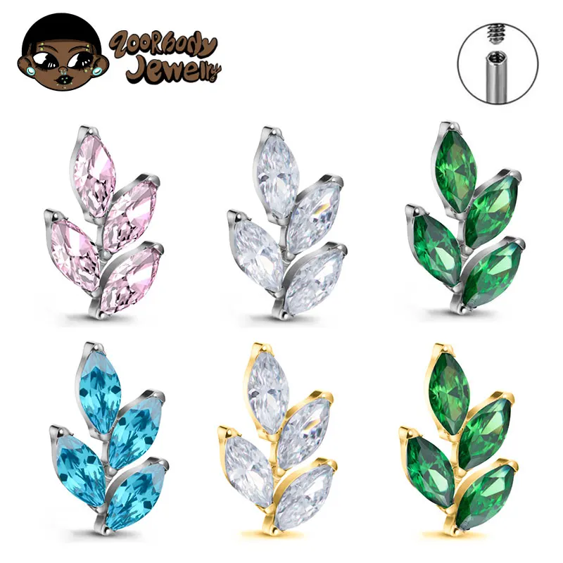 G23 Titanyum Gem CZ Kulak Kabu - Body Jewelry Internally Threaded incelemesi ve fiyatı