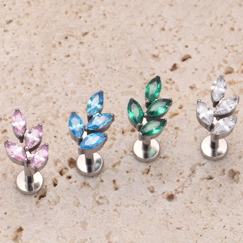 G23 Titanyum Gem CZ Kulak Kabu - Body Jewelry Internally Threaded incelemesi ve fiyatı