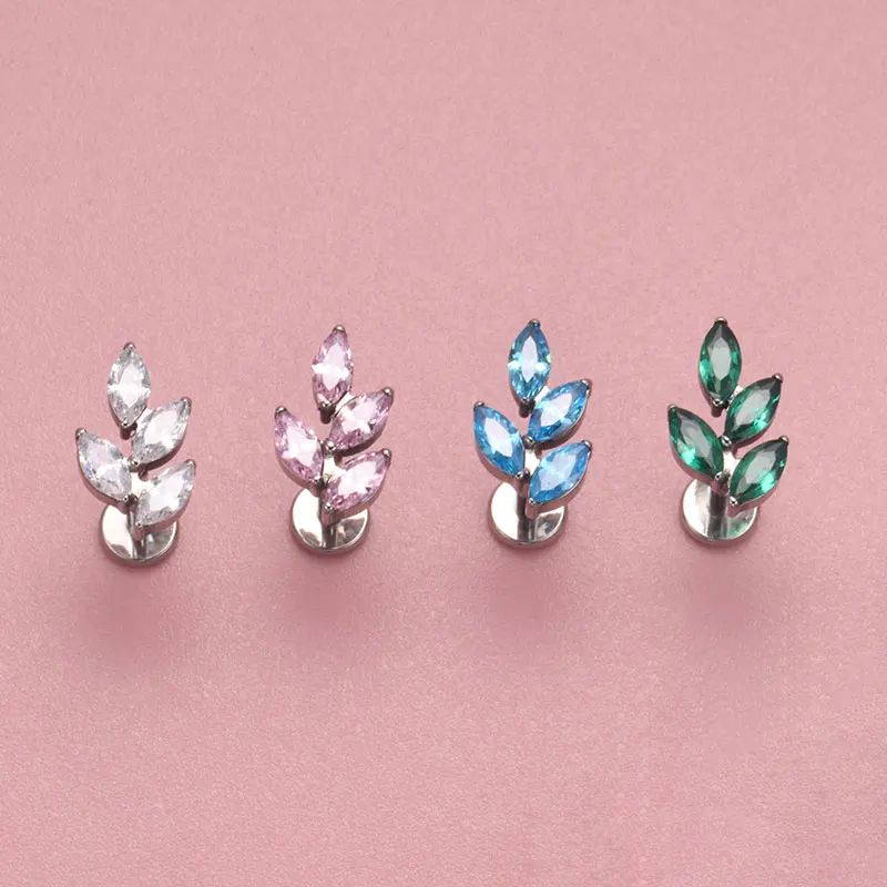 G23 Titanyum Gem CZ Kulak Kabu - Body Jewelry Internally Threaded incelemesi ve fiyatı