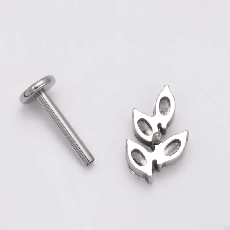 G23 Titanyum Gem CZ Kulak Kabu - Body Jewelry Internally Threaded incelemesi ve fiyatı