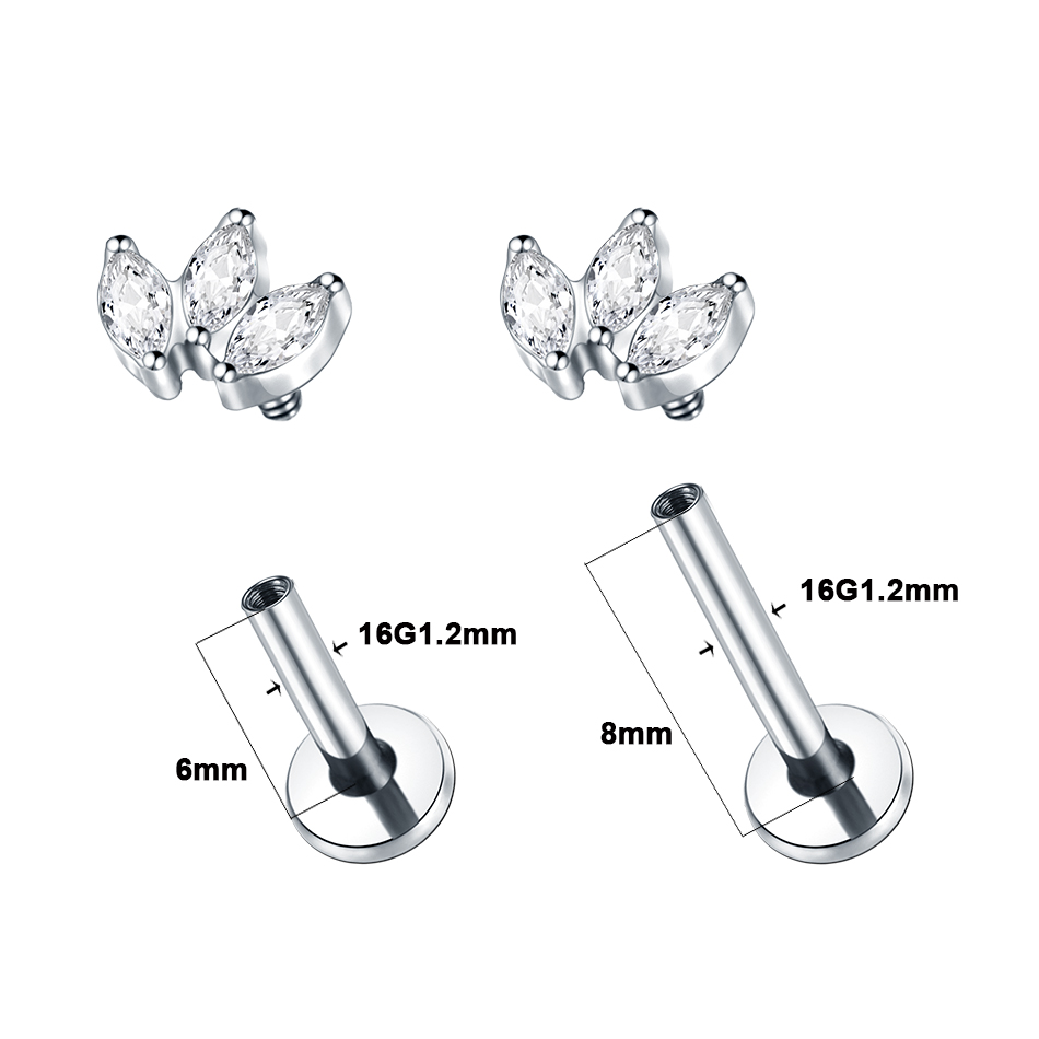 1 adet Labret Piercing Titanyu - Body Jewelry Internally Threaded incelemesi ve fiyatı