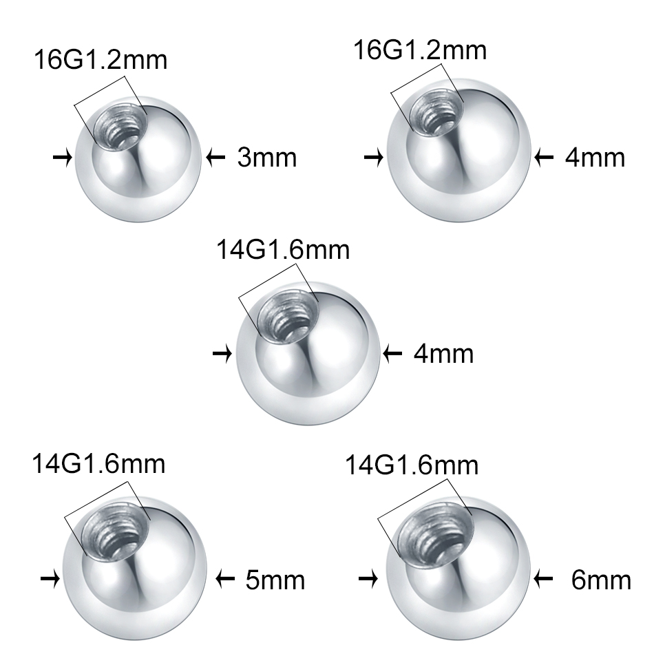 10 adet paslanmaz çelik vida t - Body Jewelry Replacement Ball incelemesi ve fiyatı