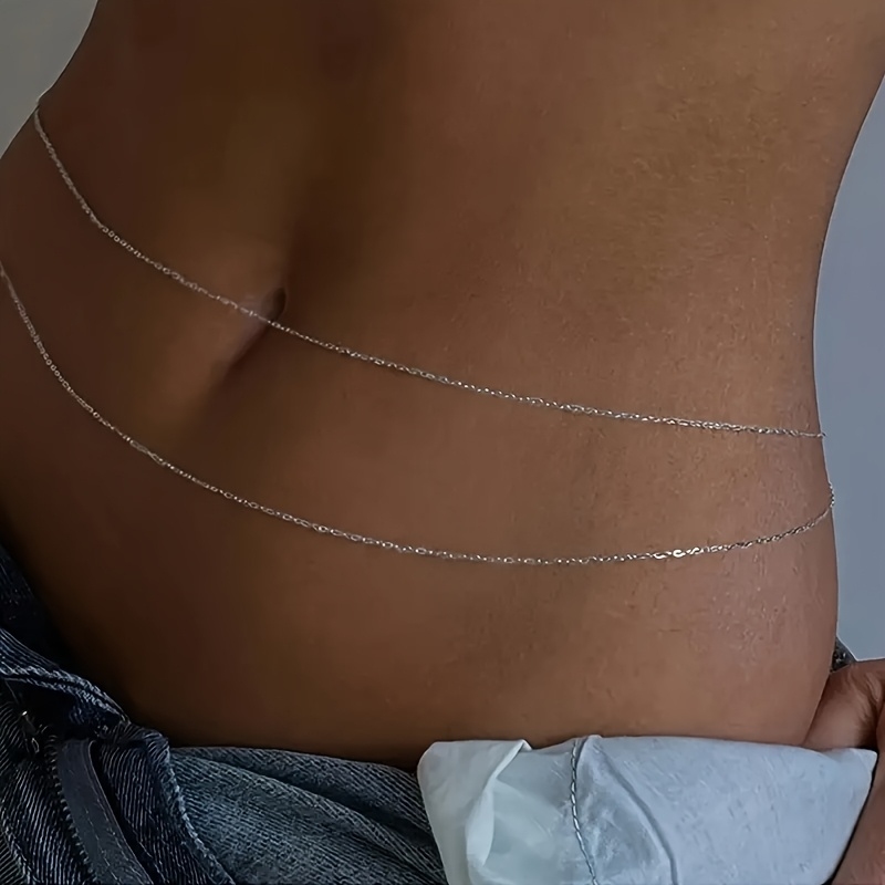 1Çift katmanlı altın metal bel - Body Jewelry Outfit incelemesi ve fiyatı