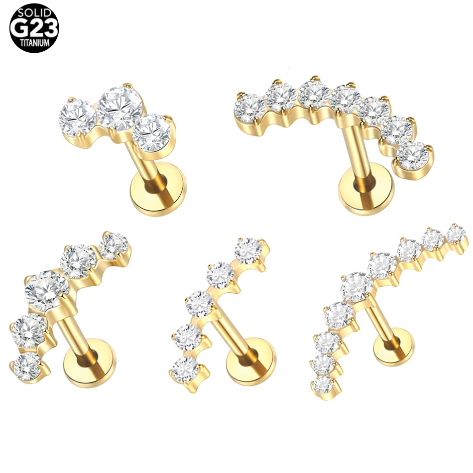 1 adet G23 titanyum zirkon kul - Body Jewelry Internally Threaded incelemesi ve fiyatı
