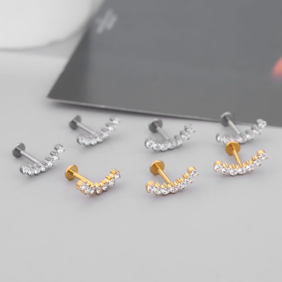 1 adet G23 titanyum zirkon kul - Body Jewelry Internally Threaded incelemesi ve fiyatı