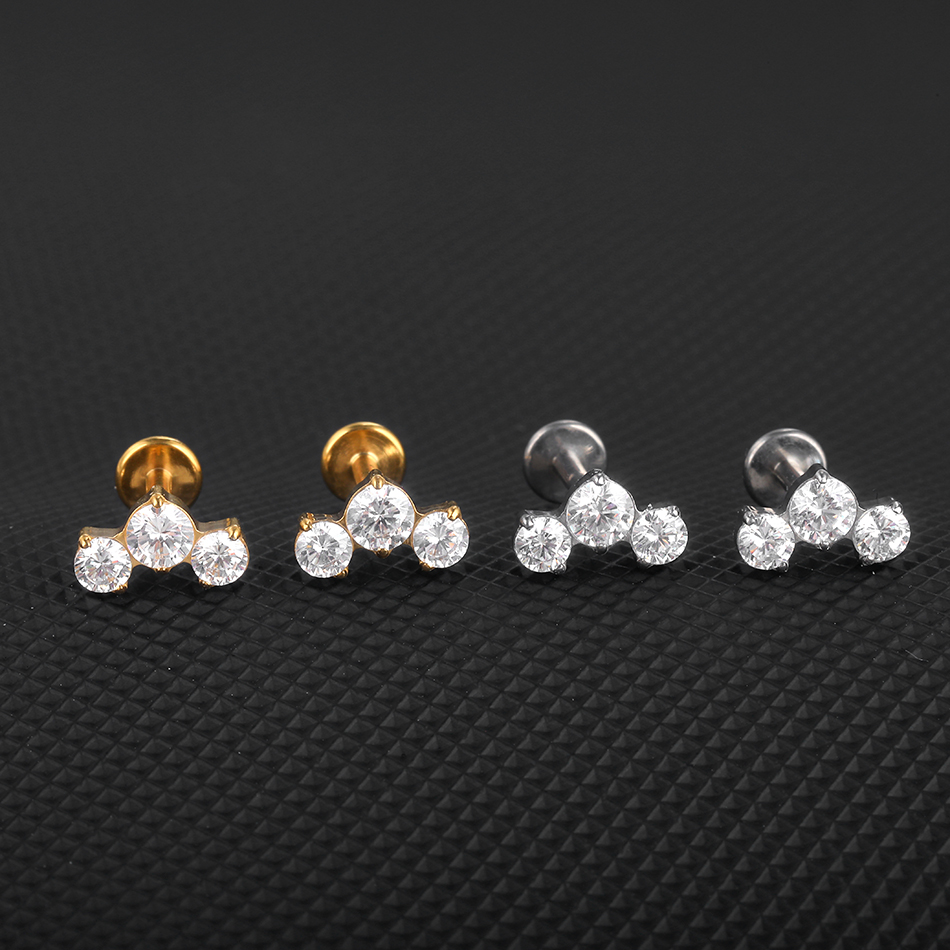 1 adet G23 titanyum zirkon kul - Body Jewelry Internally Threaded incelemesi ve fiyatı